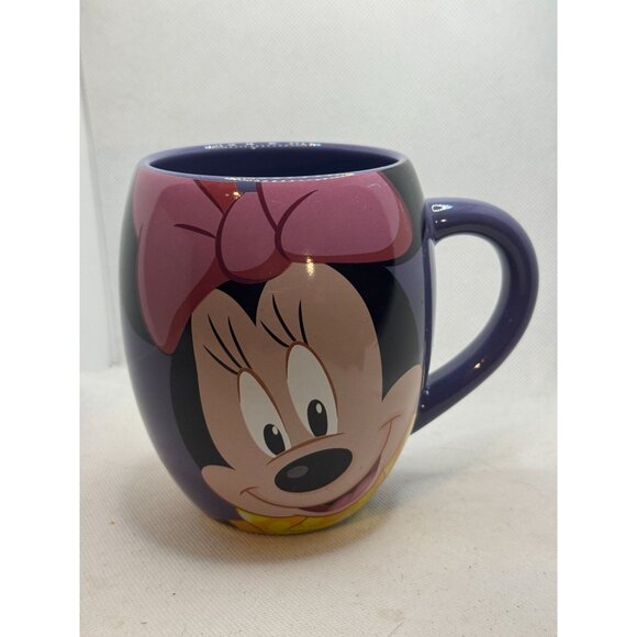 Disney Minnie Mouse Sweet! Purple Ceramic Mug 16 Oz Large Handle Rounded Design - Picture 1 of 6